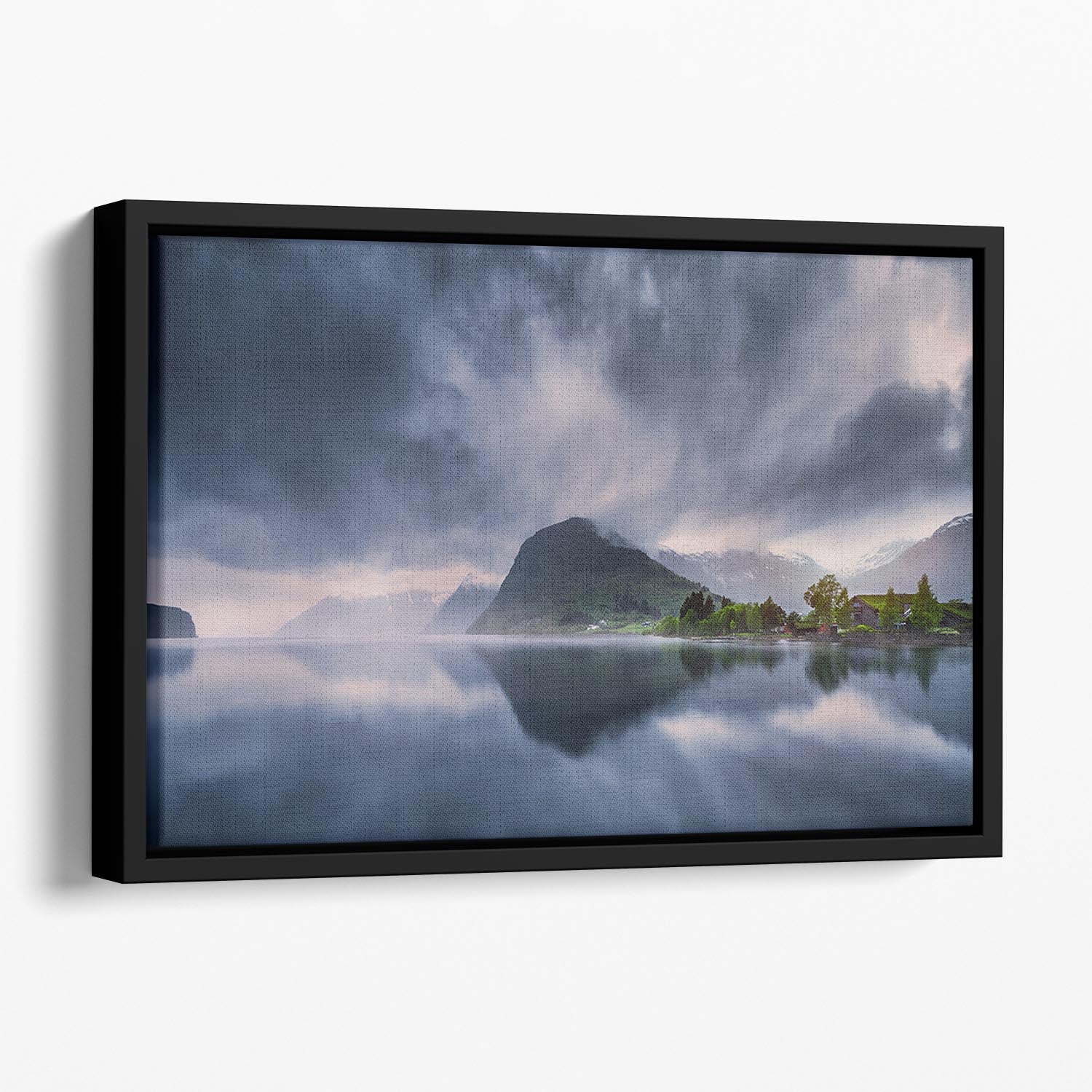 Hornindalsvatn Ii Floating Framed Canvas - Canvas Art Rocks - 1