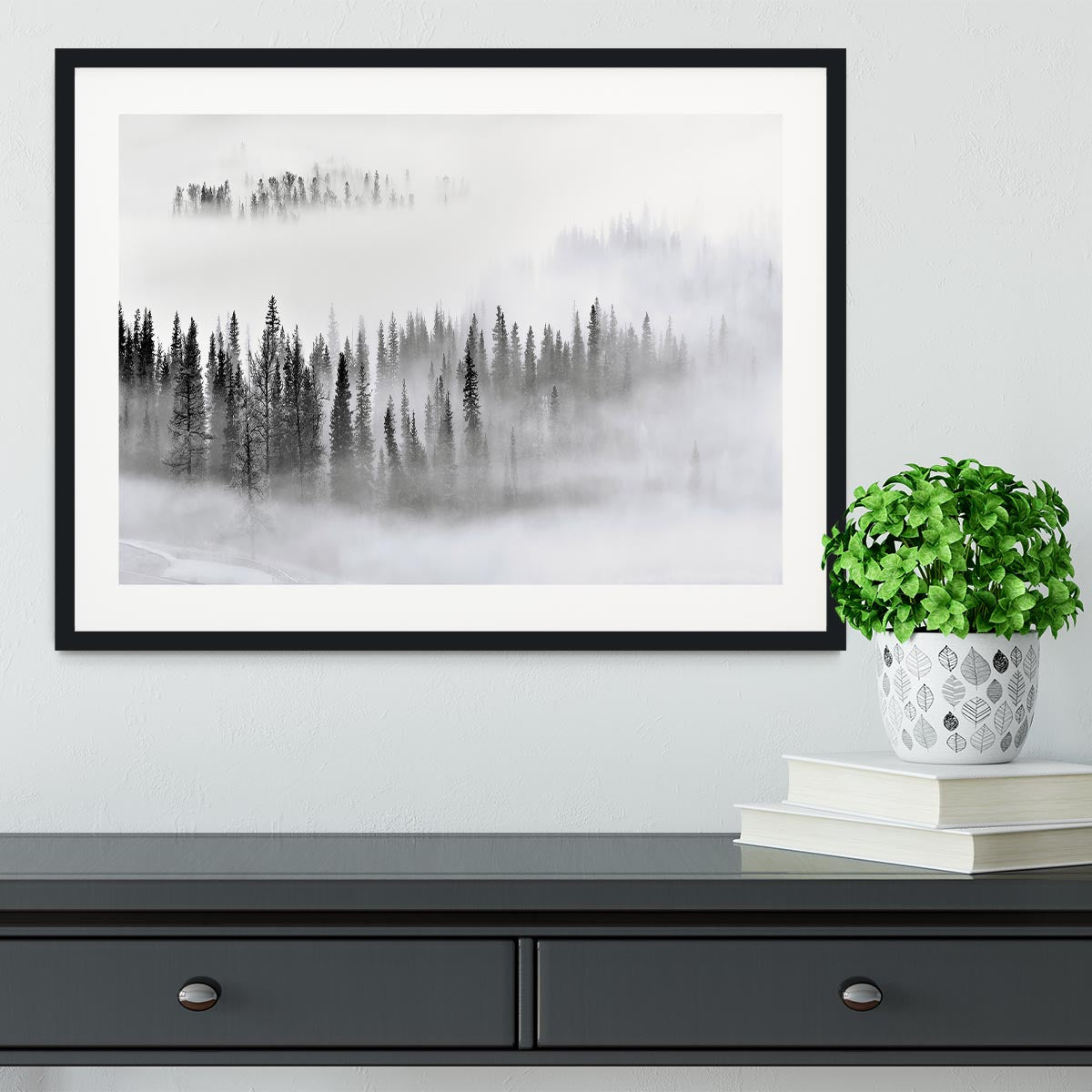 Foggy Forest Framed Print - Canvas Art Rocks - 1