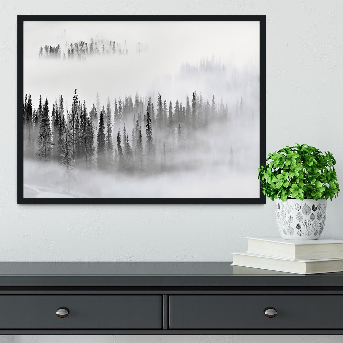 Foggy Forest Framed Print - Canvas Art Rocks - 2