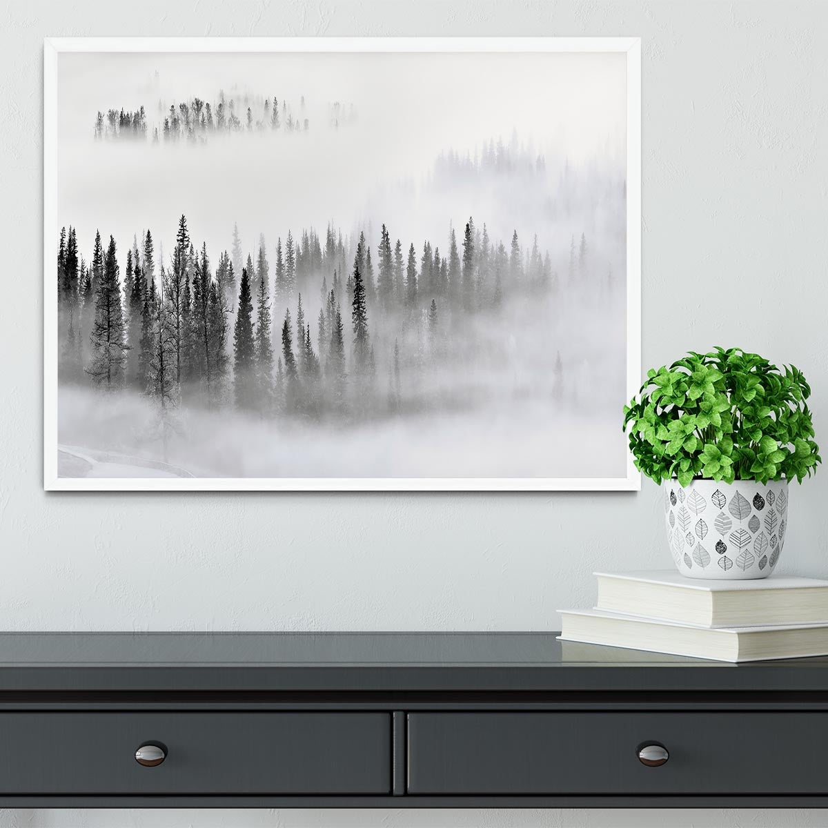 Foggy Forest Framed Print - Canvas Art Rocks -6