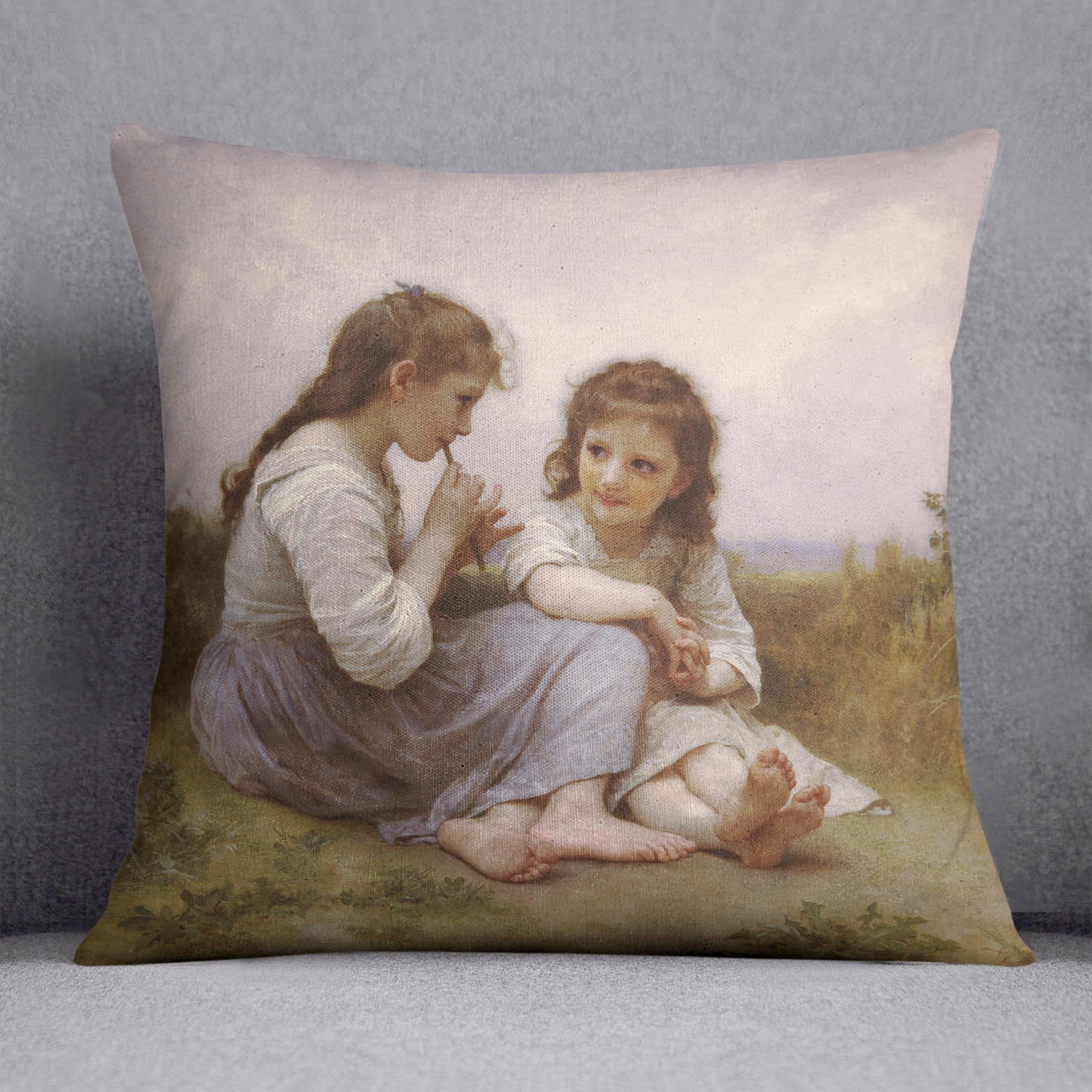 A Childhood Idyll 1900 By Bouguereau Throw Pillow