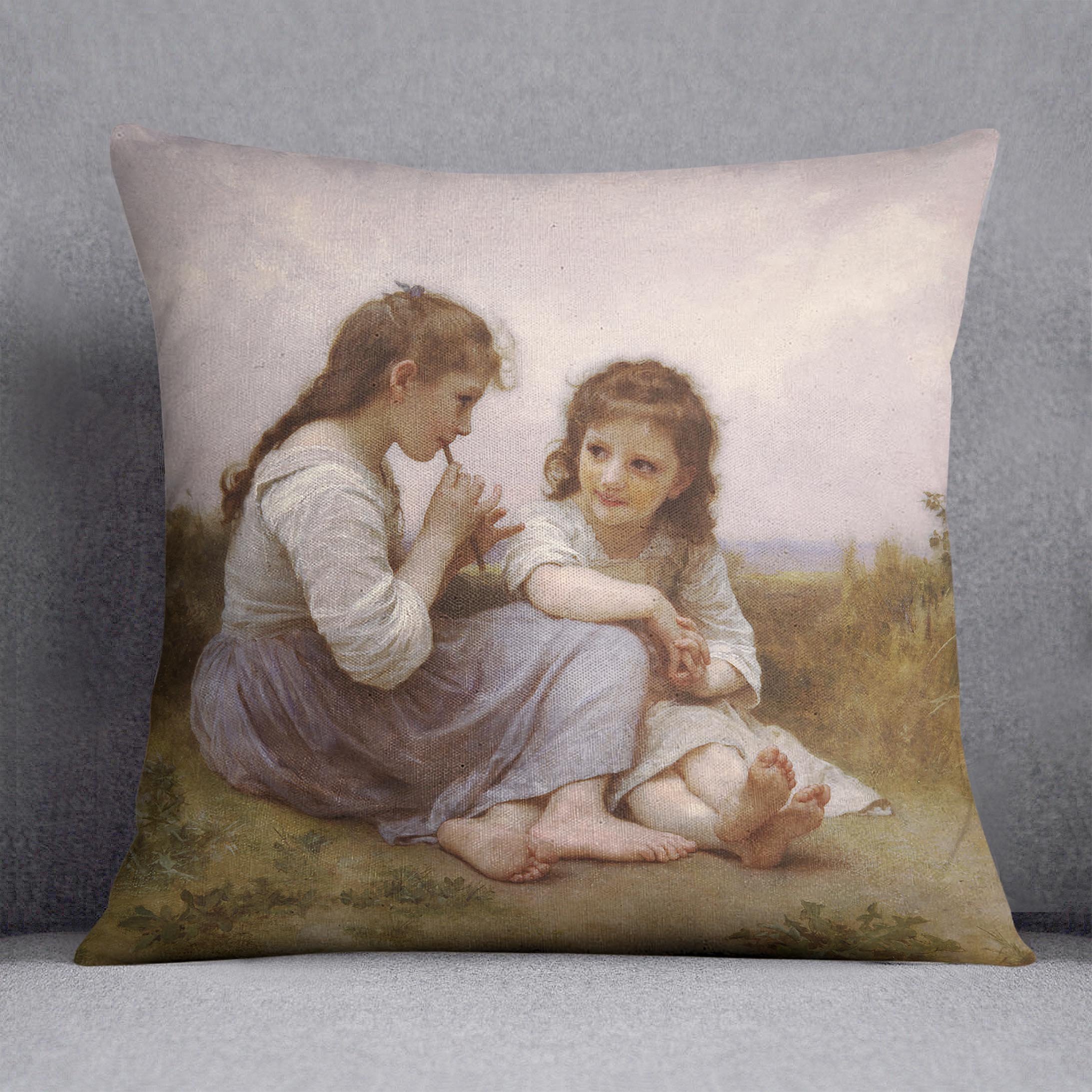 A Childhood Idyll 1900 By Bouguereau Cushion