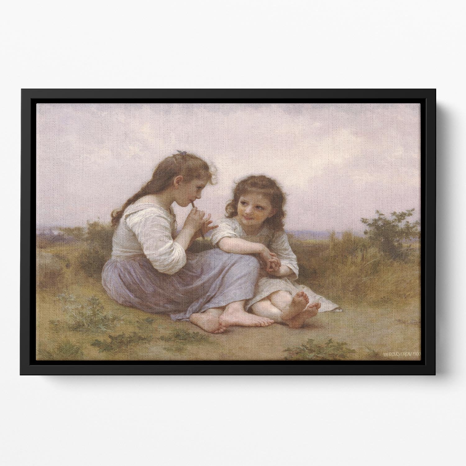 A Childhood Idyll 1900 By Bouguereau Floating Framed Canvas