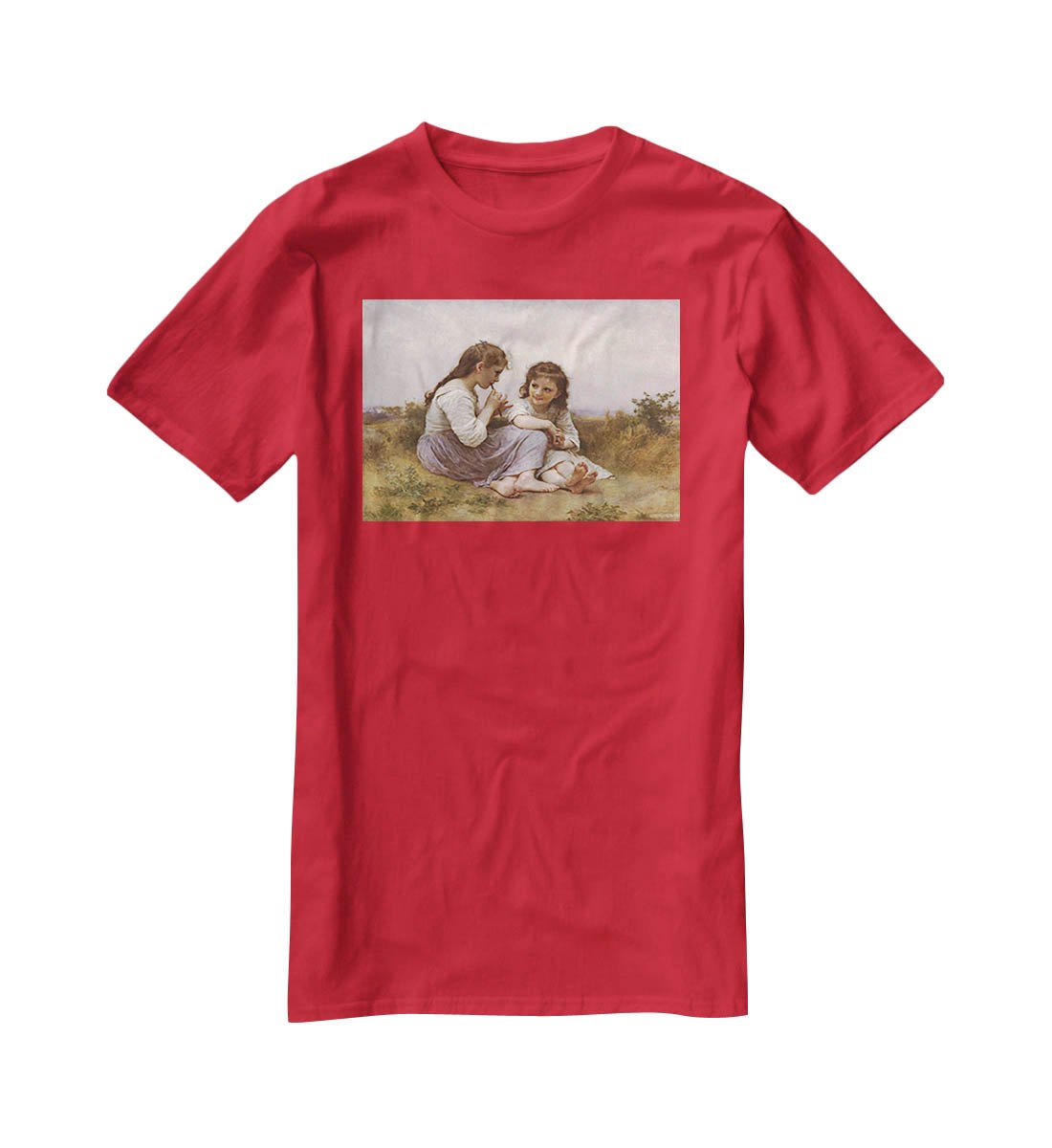 A Childhood Idyll 1900 By Bouguereau T-Shirt - Canvas Art Rocks - 4