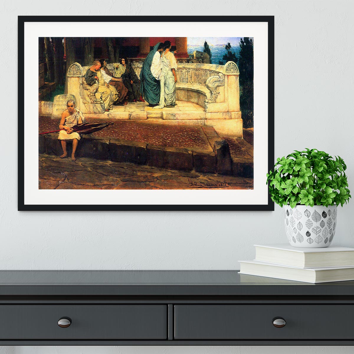 A Exedra by Alma Tadema Framed Print - Canvas Art Rocks - 1