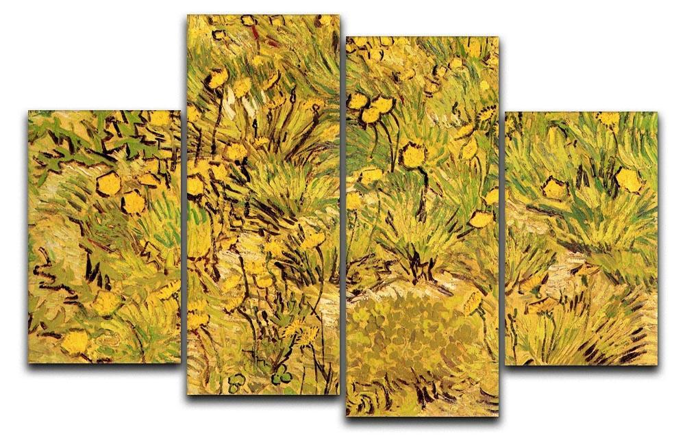 A Field of Yellow Flowers by Van Gogh 4 Split Panel Canvas  - Canvas Art Rocks - 1