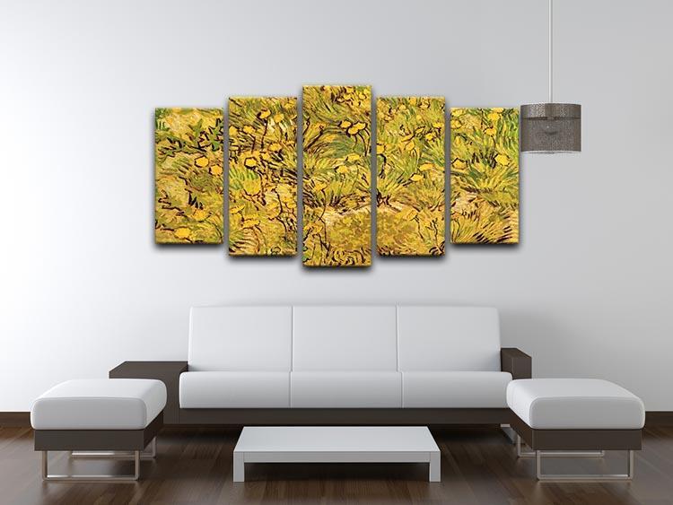 A Field of Yellow Flowers by Van Gogh 5 Split Panel Canvas - Canvas Art Rocks - 3