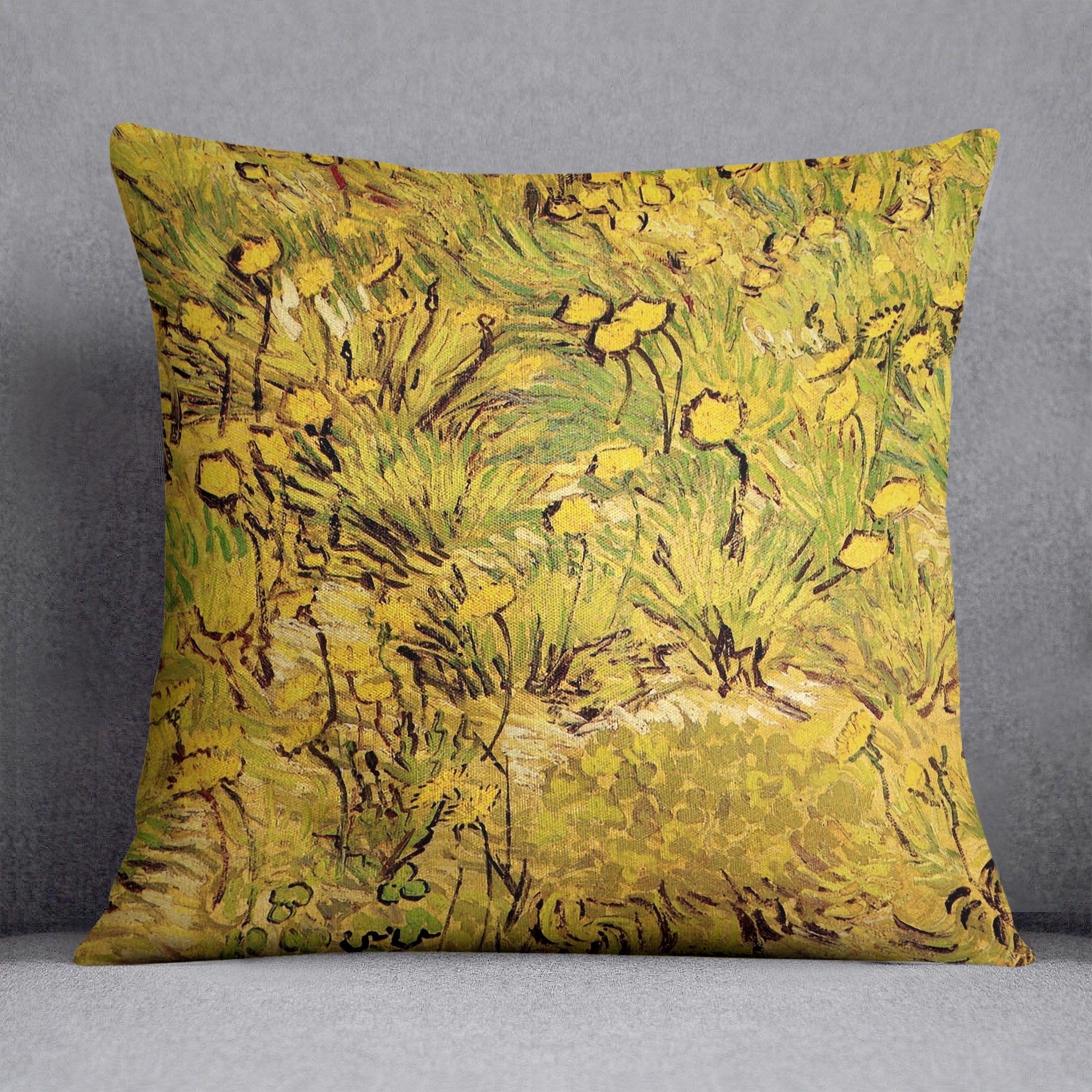 A Field of Yellow Flowers by Van Gogh Throw Pillow