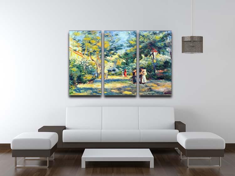 A Garden in Montmartre by Renoir 3 Split Panel Canvas Print - Canvas Art Rocks - 3
