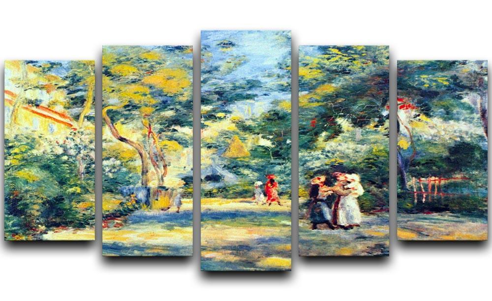 A Garden in Montmartre by Renoir 5 Split Panel Canvas  - Canvas Art Rocks - 1