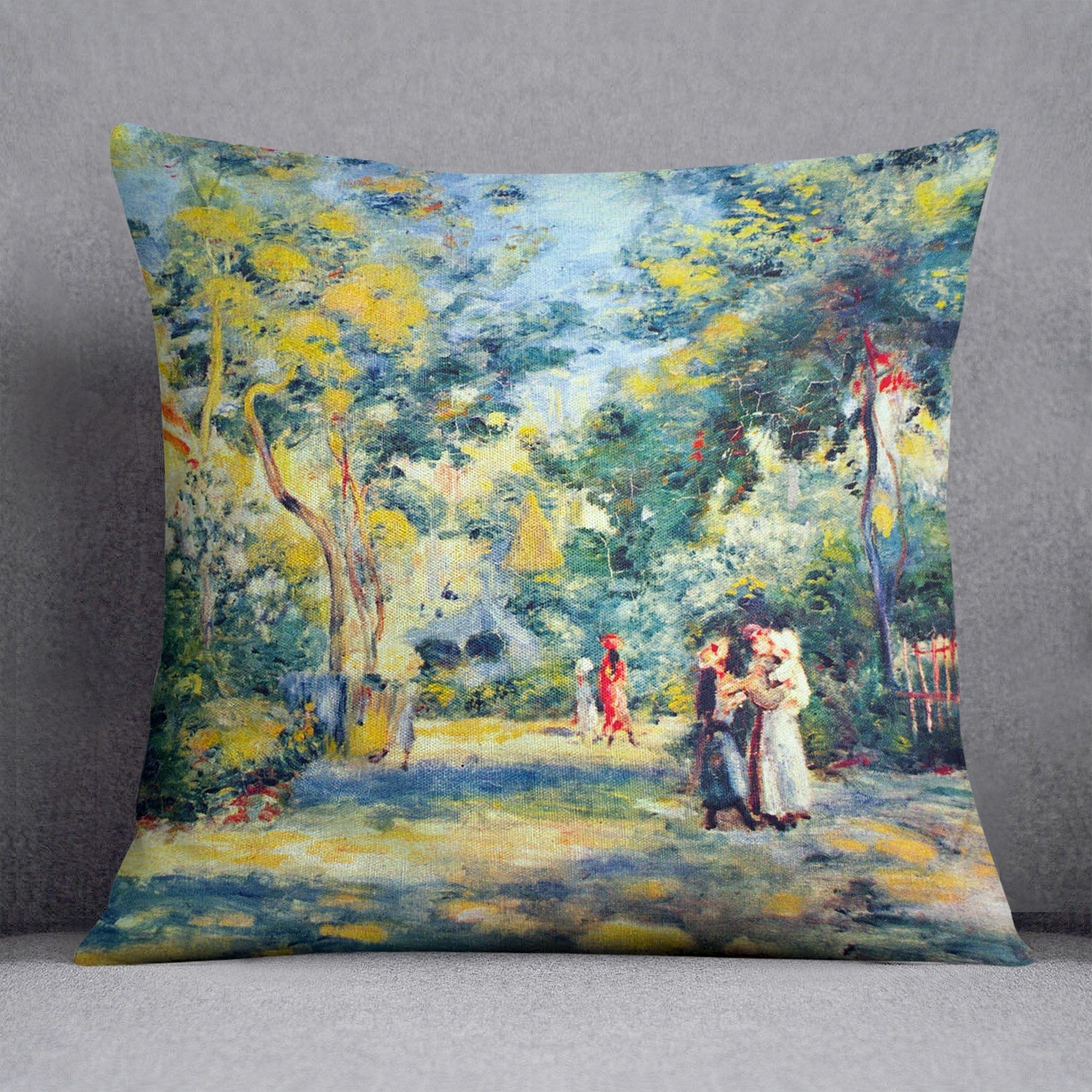 A Garden in Montmartre by Renoir Throw Pillow
