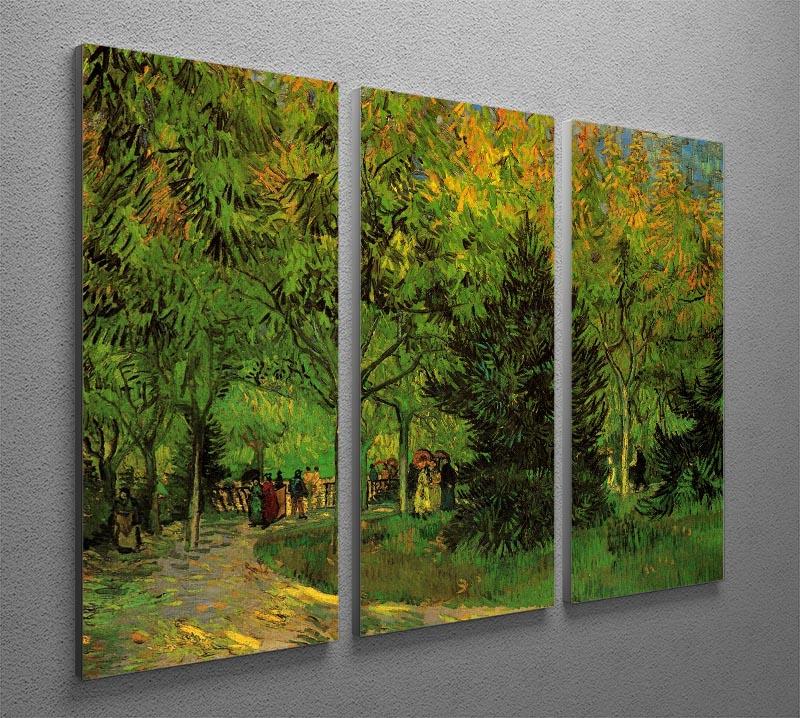 A Lane in the Public Garden at Arles by Van Gogh 3 Split Panel Canvas Print - Canvas Art Rocks - 4