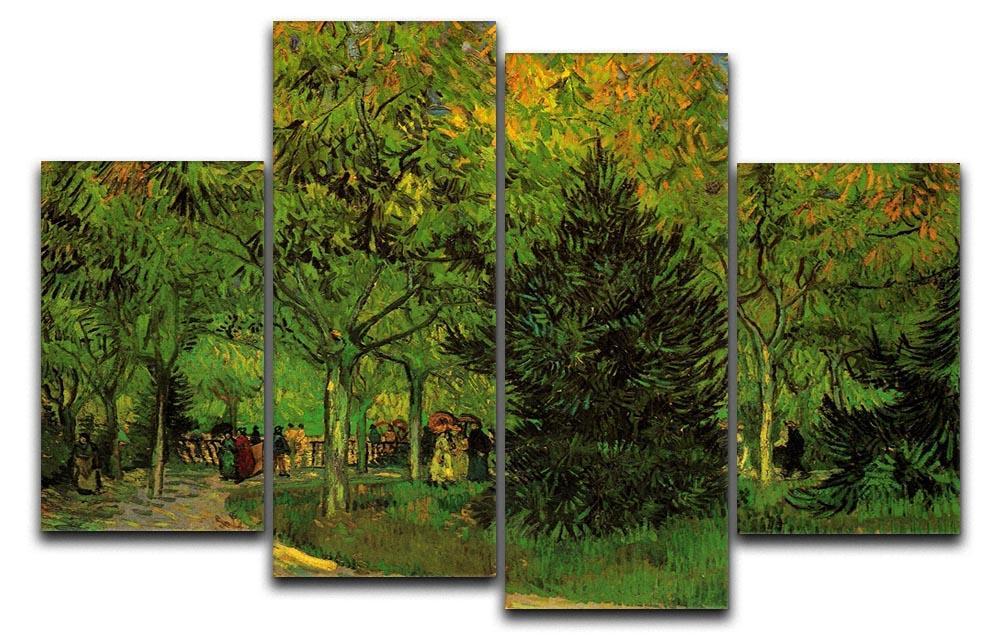 A Lane in the Public Garden at Arles by Van Gogh 4 Split Panel Canvas  - Canvas Art Rocks - 1
