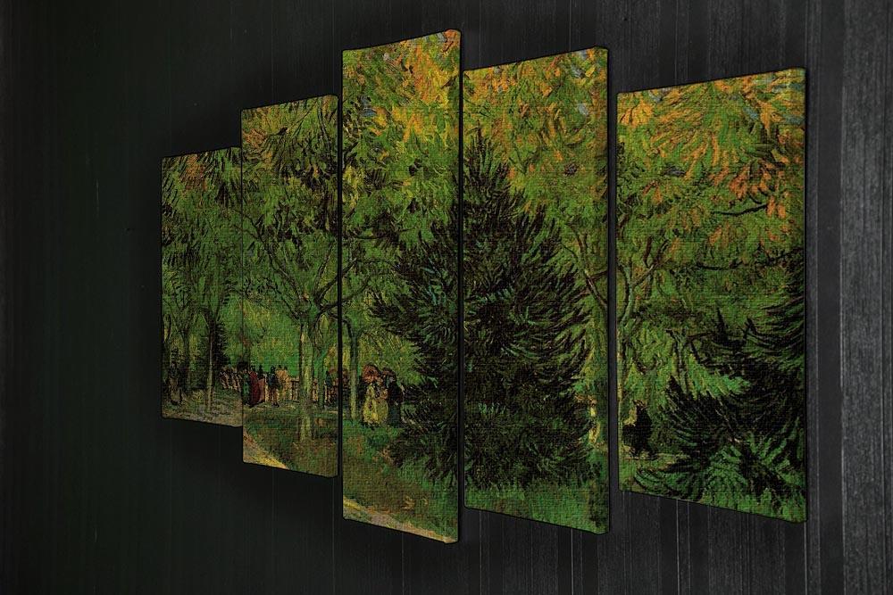 A Lane in the Public Garden at Arles by Van Gogh 5 Split Panel Canvas - Canvas Art Rocks - 2