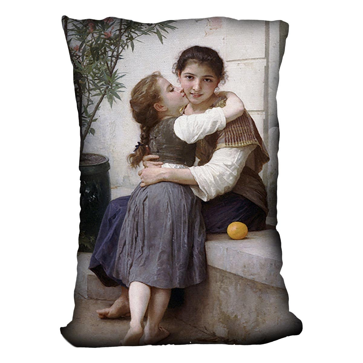 A Little Coaxing 1890 By Bouguereau Throw Pillow