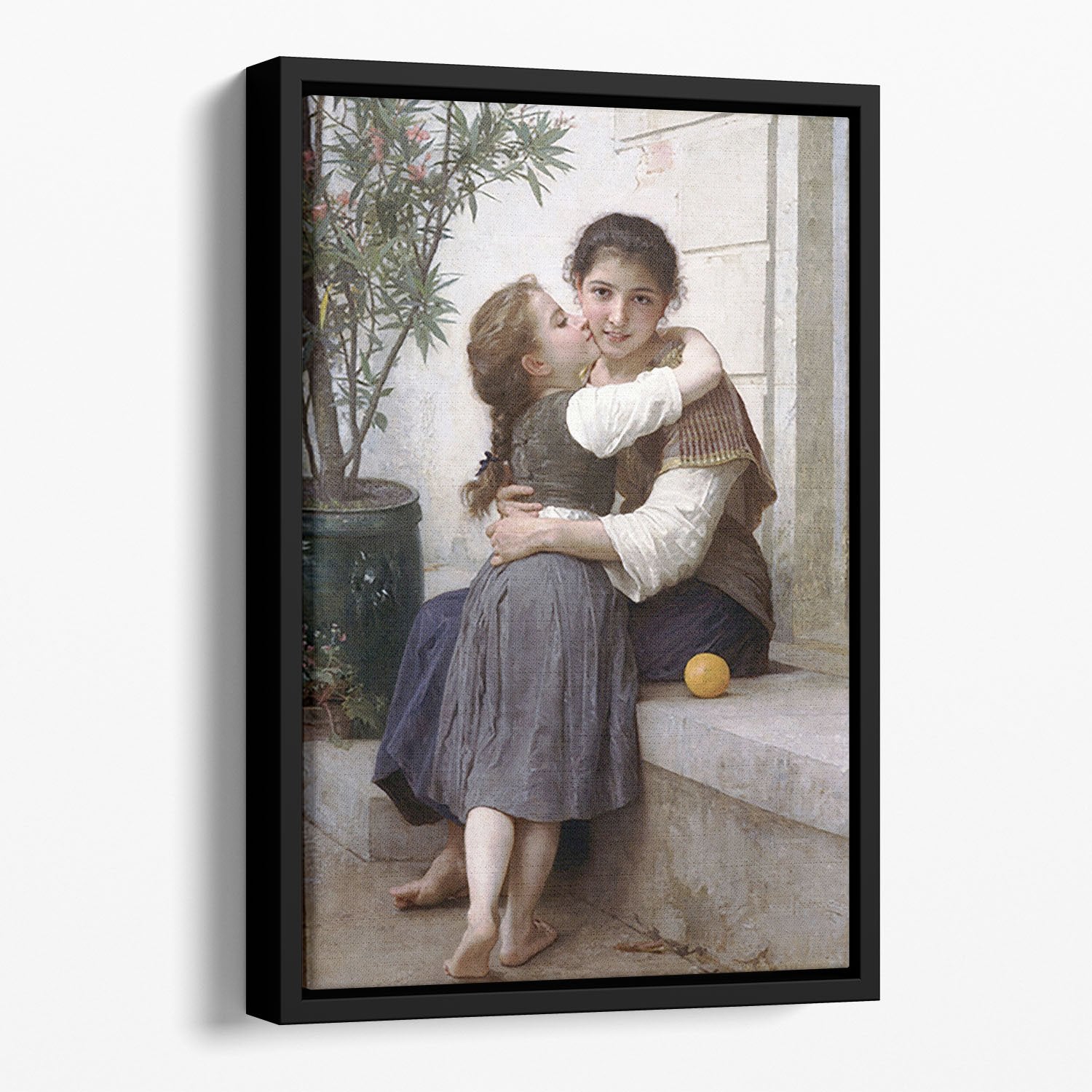 A Little Coaxing 1890 By Bouguereau Floating Framed Canvas