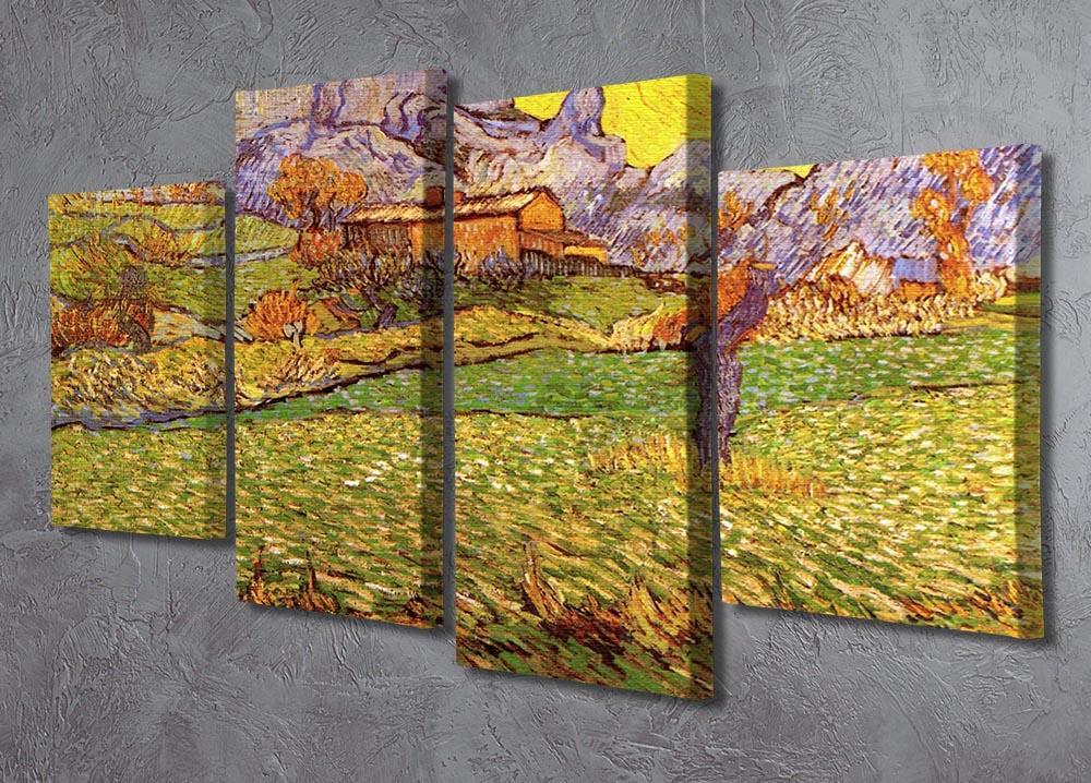 A Meadow in the Mountains Le Mas de Saint-Paul by Van Gogh 4 Split Panel Canvas - Canvas Art Rocks - 2