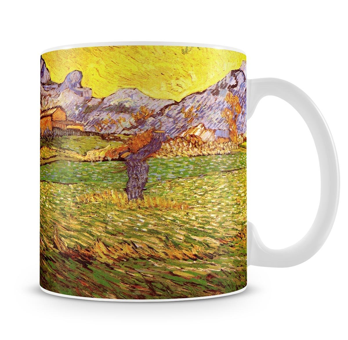 A Meadow in the Mountains Le Mas de Saint-Paul by Van Gogh Mug - Canvas Art Rocks - 4