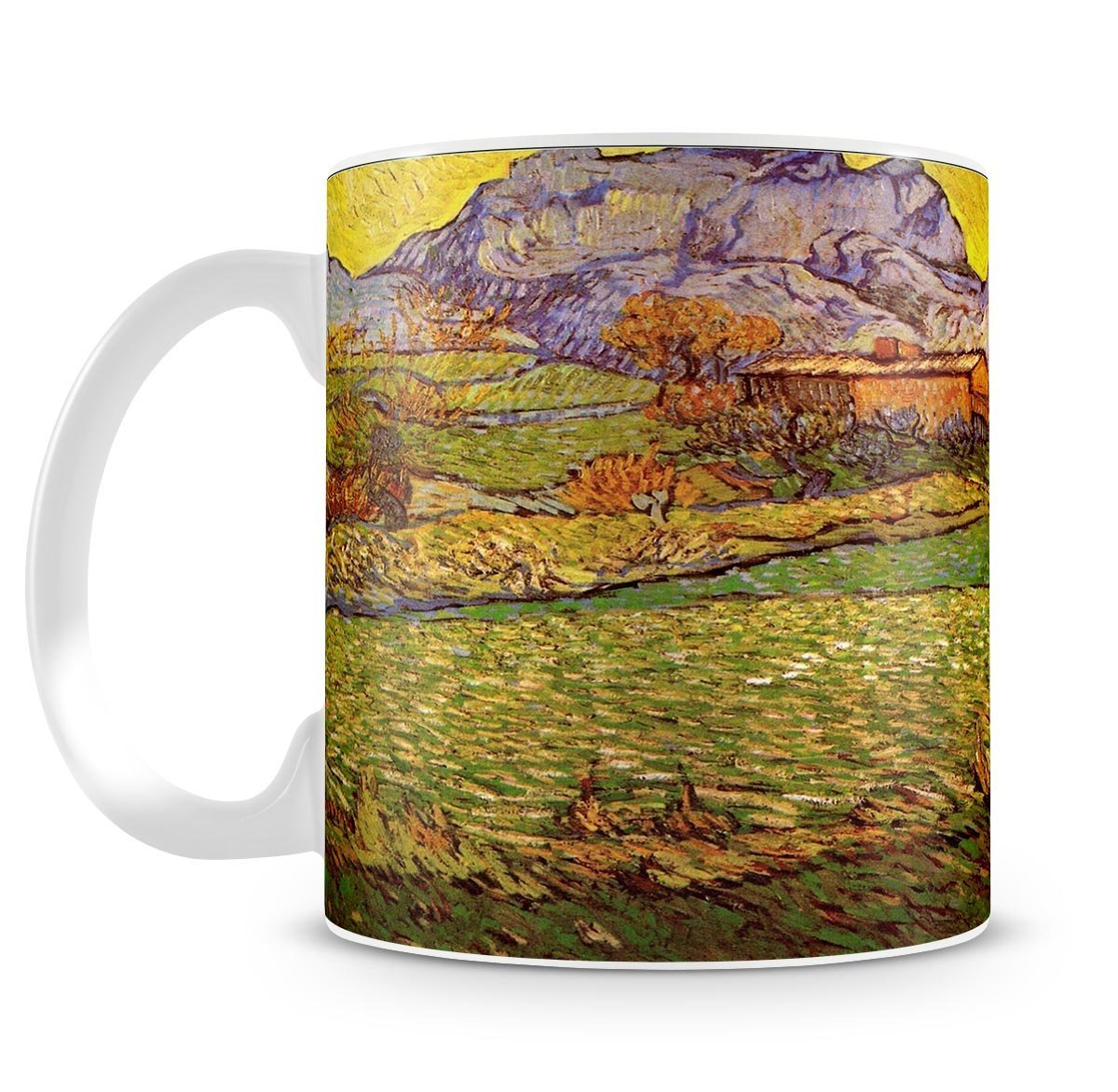 A Meadow in the Mountains Le Mas de Saint-Paul by Van Gogh Mug - Canvas Art Rocks - 4