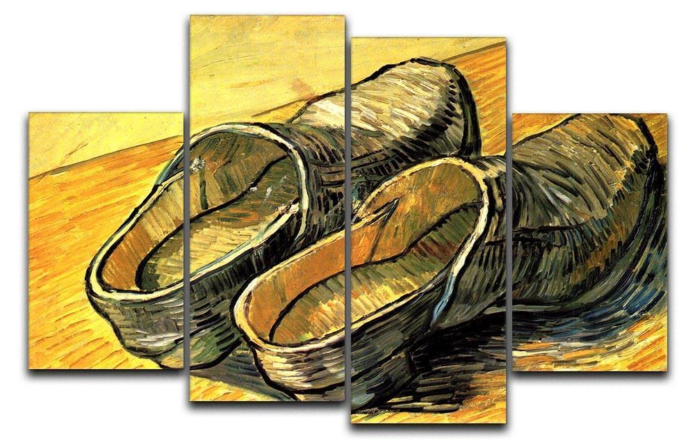 A Pair of Leather Clogs by Van Gogh 4 Split Panel Canvas  - Canvas Art Rocks - 1