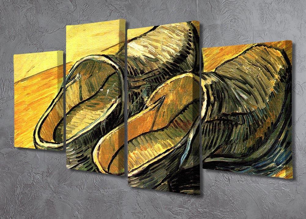 A Pair of Leather Clogs by Van Gogh 4 Split Panel Canvas - Canvas Art Rocks - 2