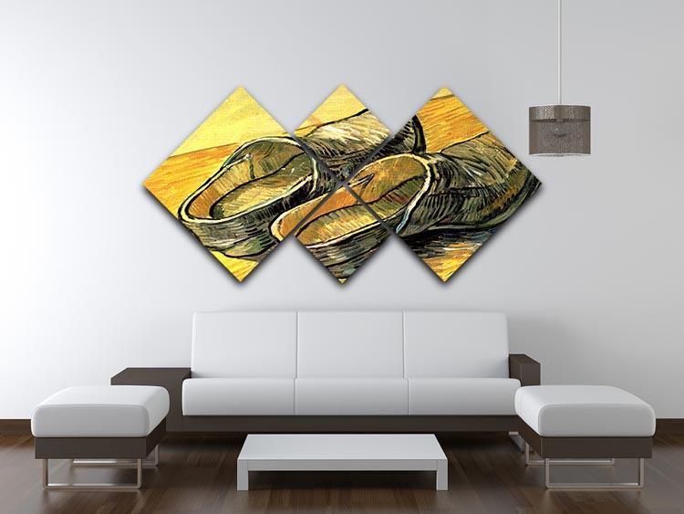 A Pair of Leather Clogs by Van Gogh 4 Square Multi Panel Canvas - Canvas Art Rocks - 3
