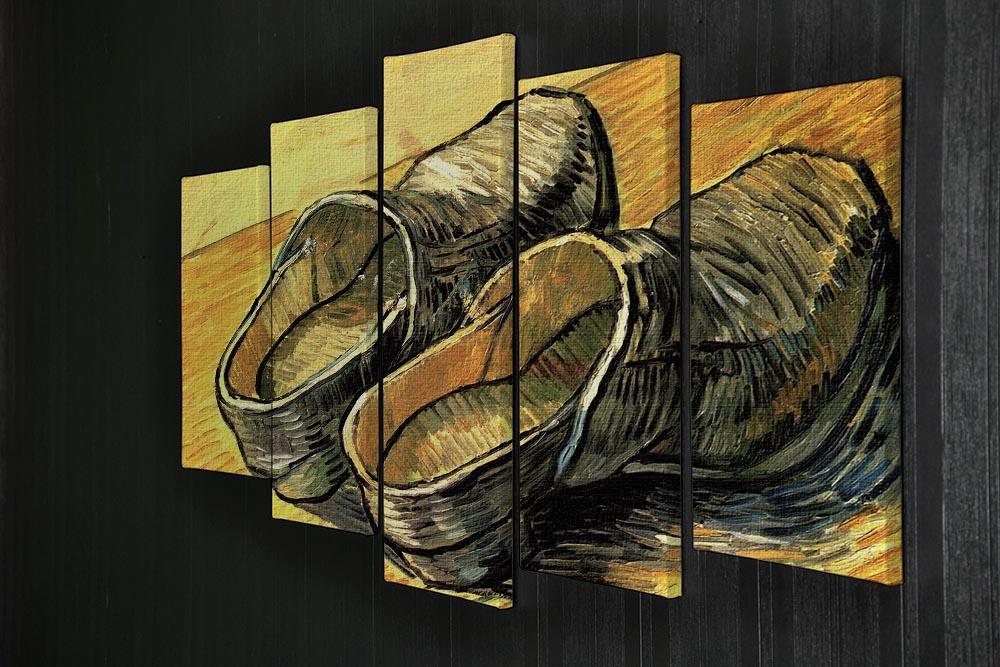 A Pair of Leather Clogs by Van Gogh 5 Split Panel Canvas - Canvas Art Rocks - 2