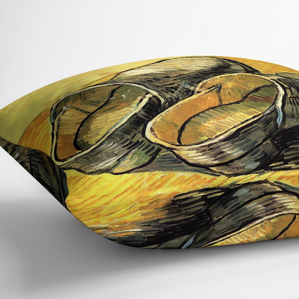 A Pair of Leather Clogs by Van Gogh Throw Pillow