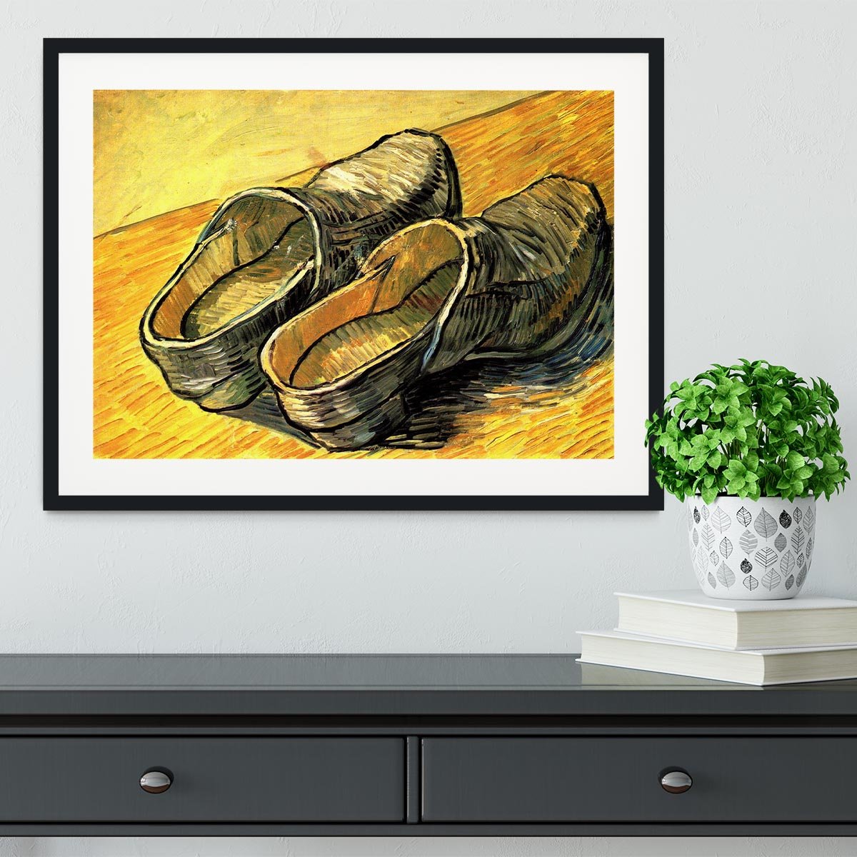 A Pair of Leather Clogs by Van Gogh Framed Print - Canvas Art Rocks - 1