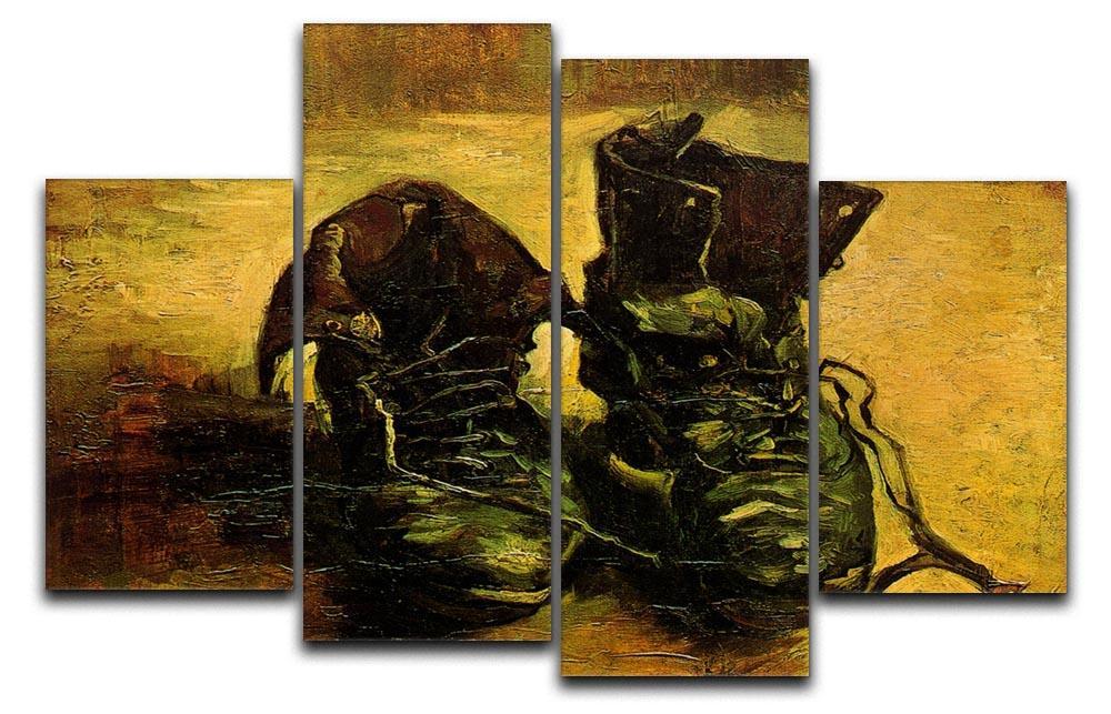 A Pair of Shoes 2 by Van Gogh 4 Split Panel Canvas  - Canvas Art Rocks - 1