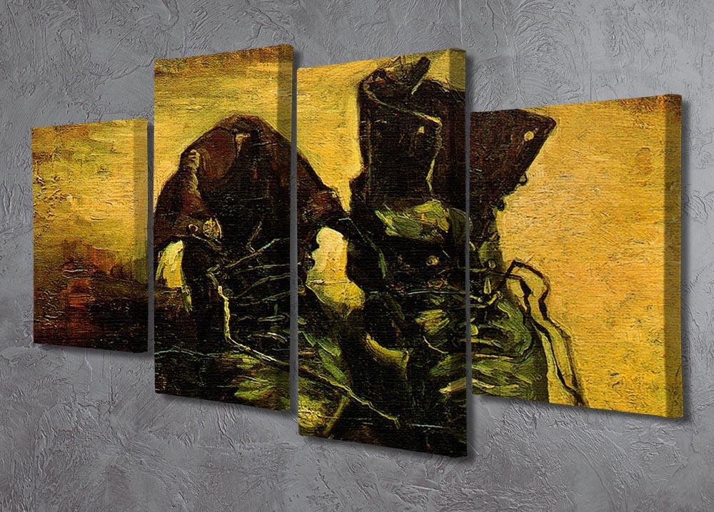 A Pair of Shoes 2 by Van Gogh 4 Split Panel Canvas - Canvas Art Rocks - 2