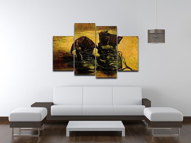 A Pair of Shoes 2 by Van Gogh 4 Split Panel Canvas - Canvas Art Rocks - 3