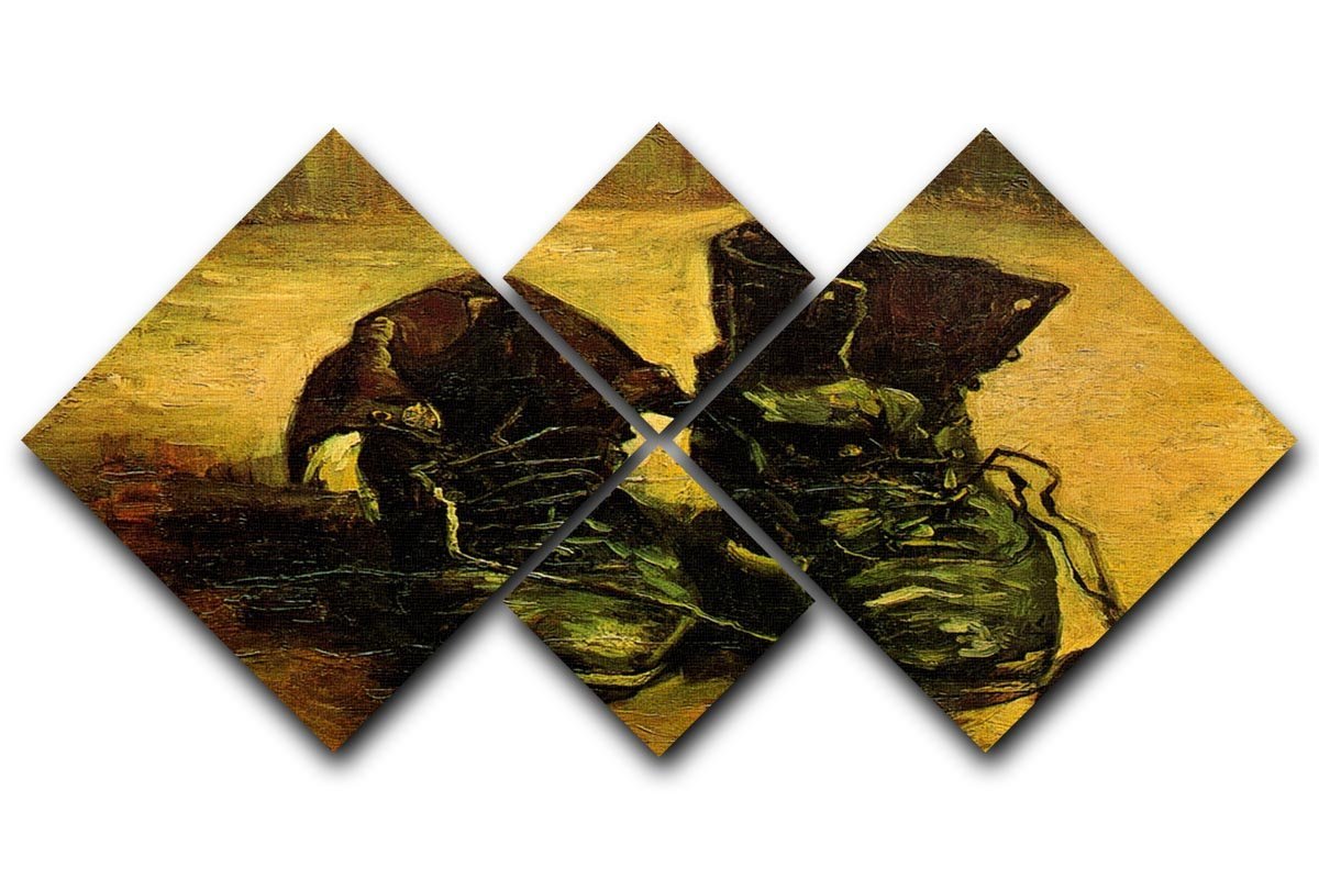 A Pair of Shoes 2 by Van Gogh 4 Square Multi Panel Canvas  - Canvas Art Rocks - 1