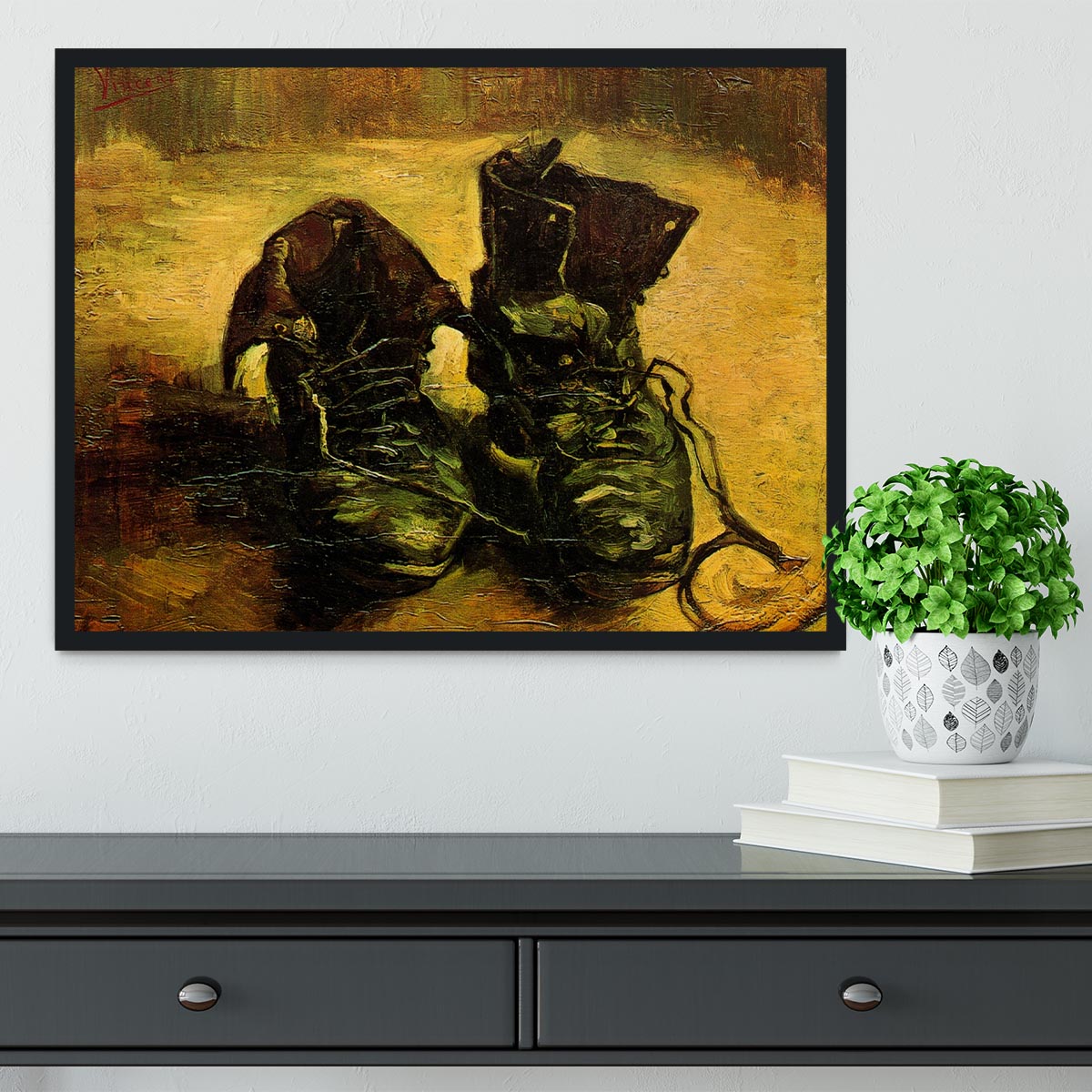 A Pair of Shoes 2 by Van Gogh Framed Print - Canvas Art Rocks - 2