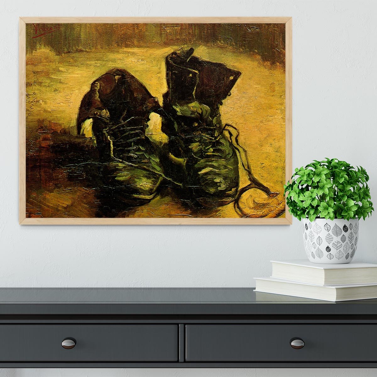 A Pair of Shoes 2 by Van Gogh Framed Print - Canvas Art Rocks - 4