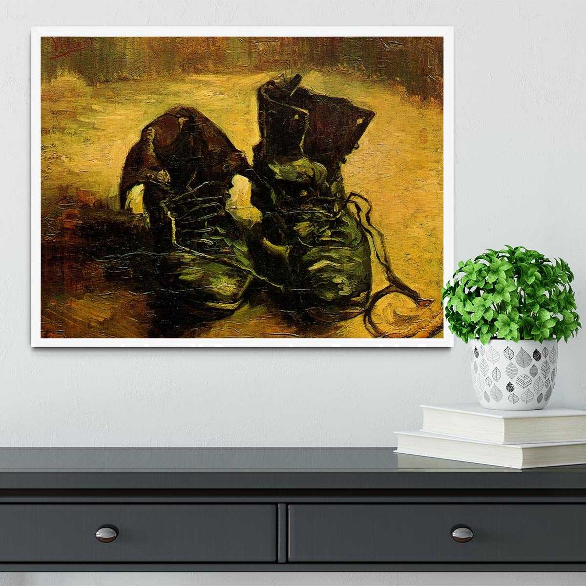 A Pair of Shoes 2 by Van Gogh Framed Print - Canvas Art Rocks -6