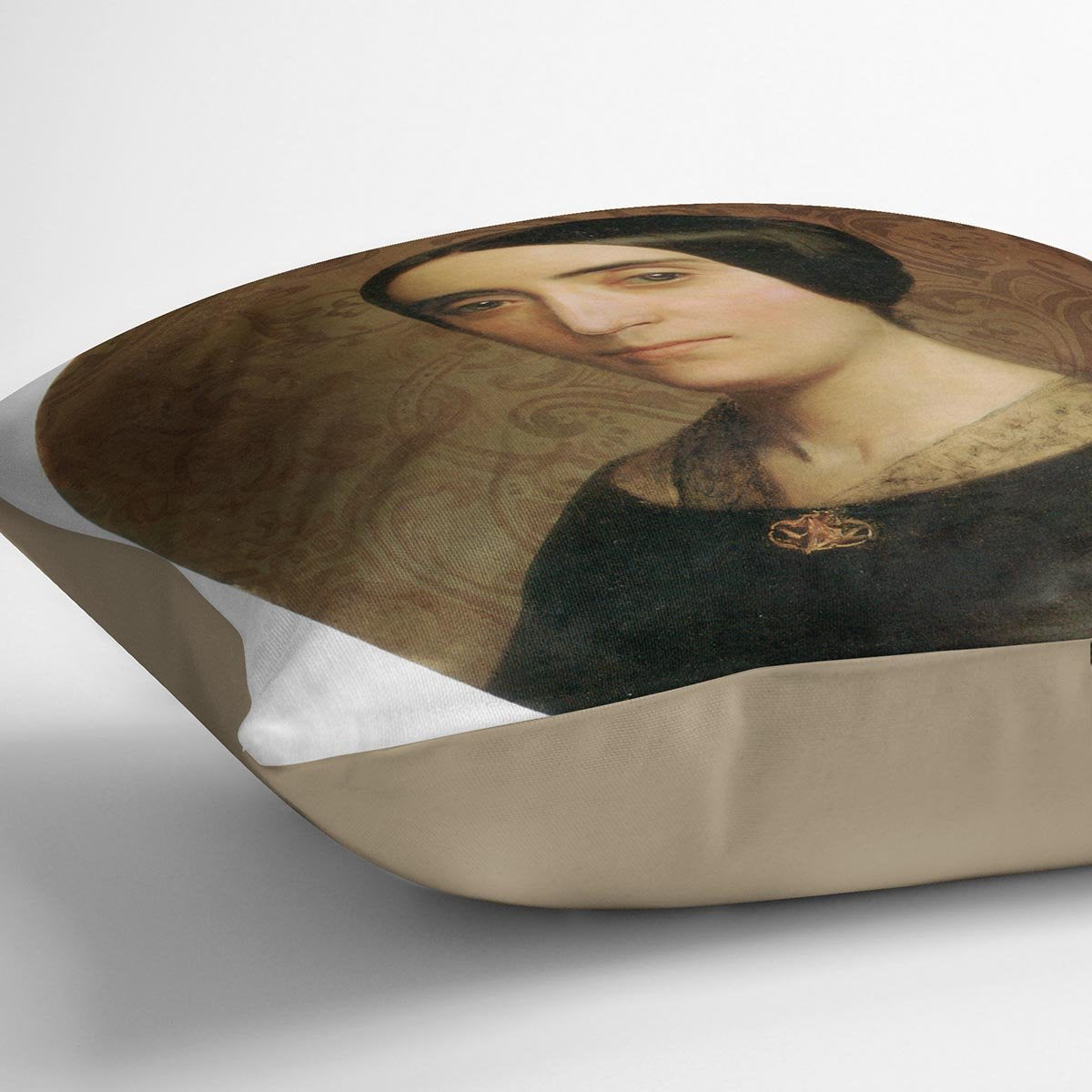 A Portrait of Amelina Dufaud Bouguereau 1850 By Bouguereau Throw Pillow
