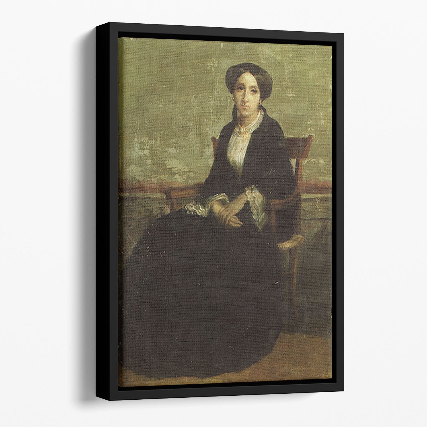 A Portrait of Genevieve Bouguereau 1850 By Bouguereau Floating Framed Canvas