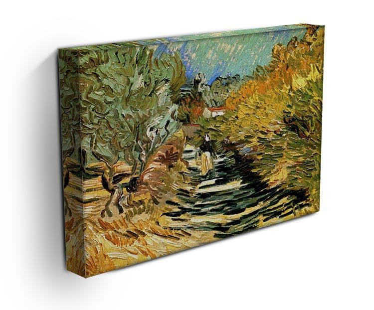 A Road at Saint-Remy with Female Figure by Van Gogh Canvas Print & Poster - Canvas Art Rocks - 3