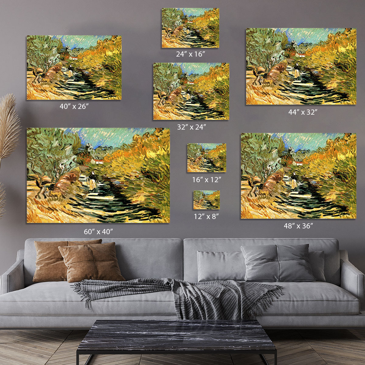 A Road at Saint-Remy with Female Figure by Van Gogh Canvas Print or Poster - Canvas Art Rocks - 7