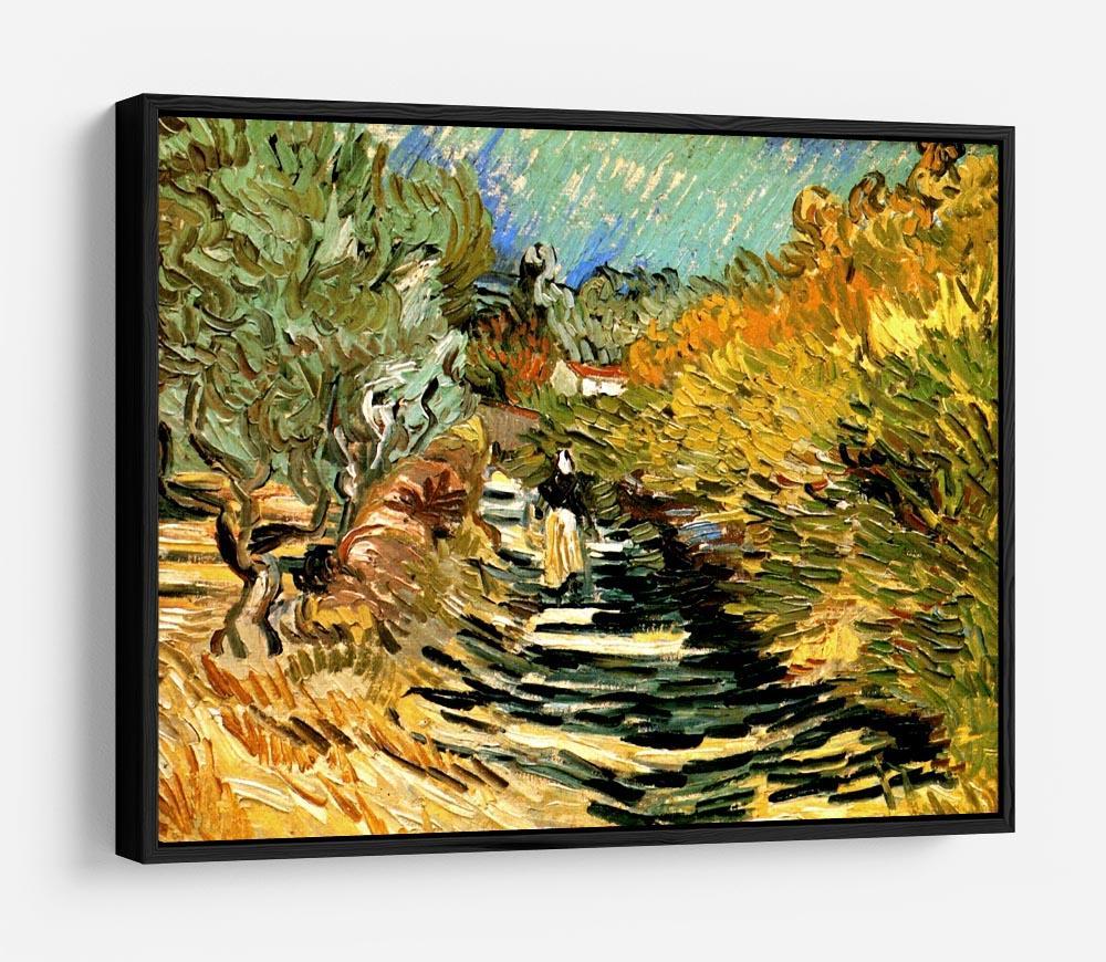 A Road at Saint-Remy with Female Figure by Van Gogh HD Metal Print
