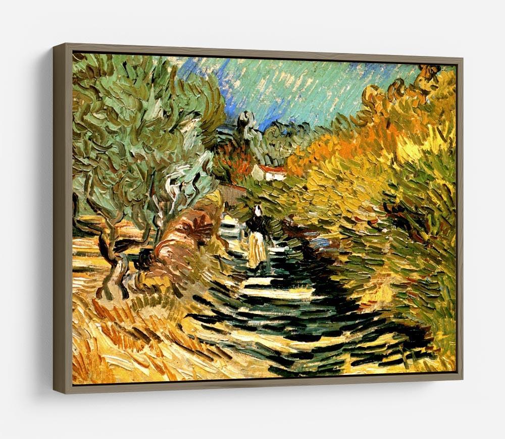A Road at Saint-Remy with Female Figure by Van Gogh HD Metal Print