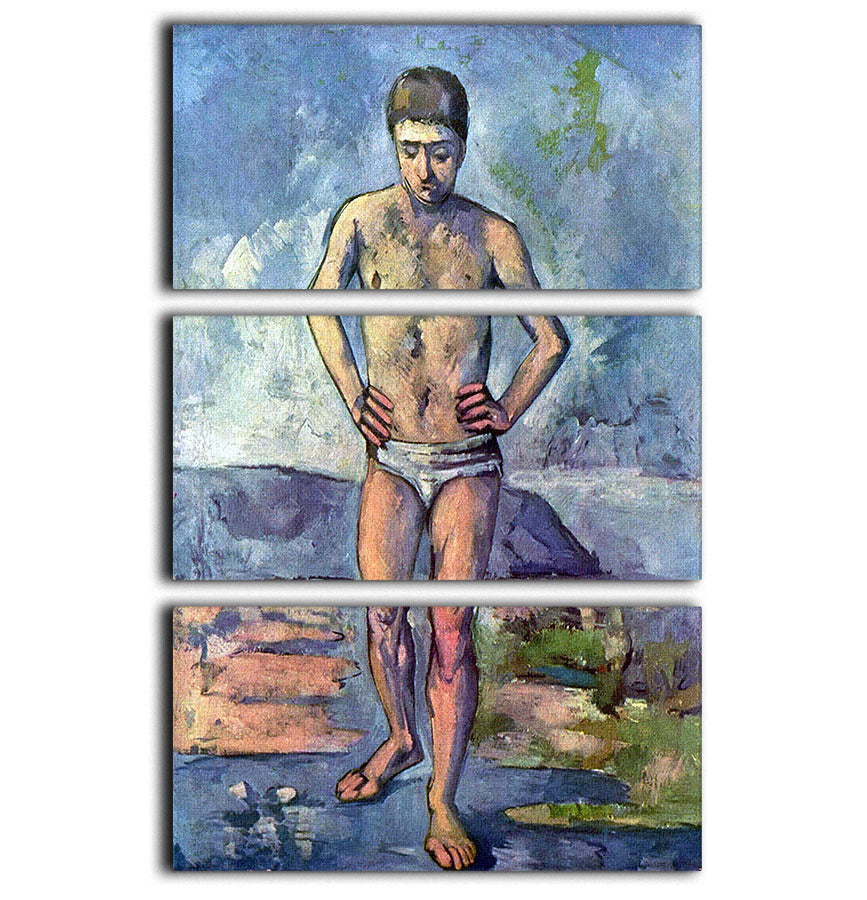 A Swimmer by Cezanne 3 Split Panel Canvas Print - Canvas Art Rocks - 1