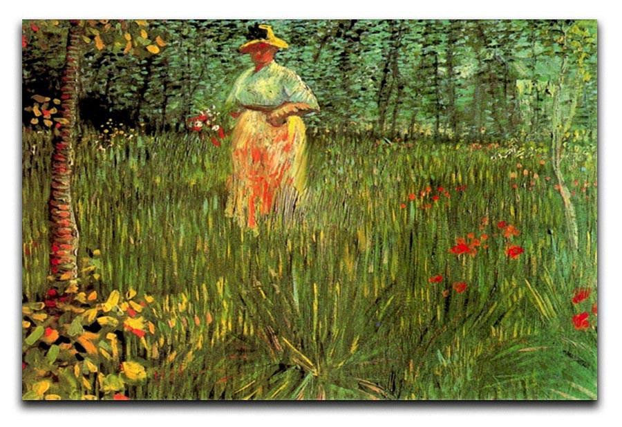 A Woman Walking in a Garden by Van Gogh Canvas Print & Poster  - Canvas Art Rocks - 1