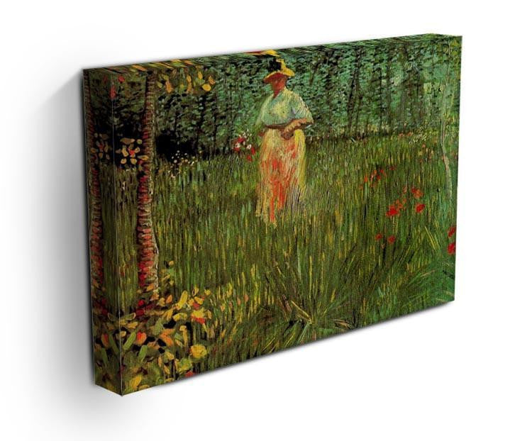 A Woman Walking in a Garden by Van Gogh Canvas Print & Poster - Canvas Art Rocks - 3