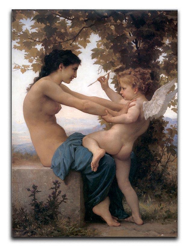 A Young Girl Defending Herself Against Eros By Bouguereau Canvas Print or Poster  - Canvas Art Rocks - 1