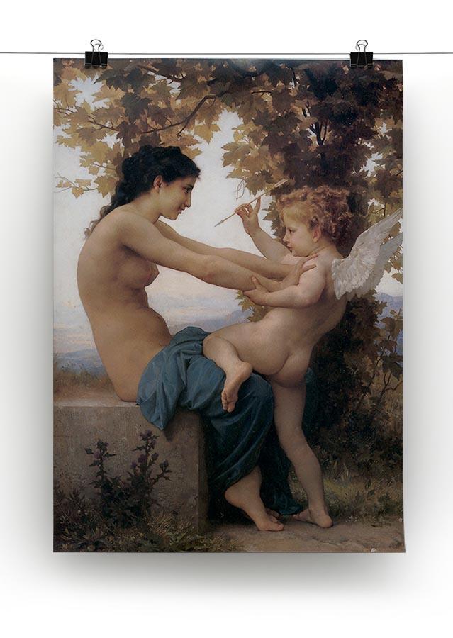 A Young Girl Defending Herself Against Eros By Bouguereau Canvas Print or Poster - Canvas Art Rocks - 2