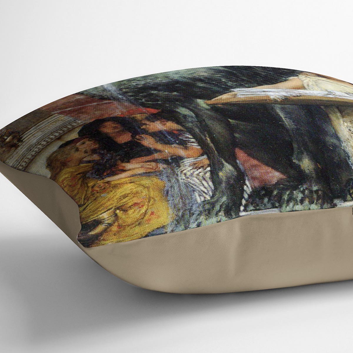 A bathroom An ancient tradition by Alma Tadema Cushion - Canvas Art Rocks - 2