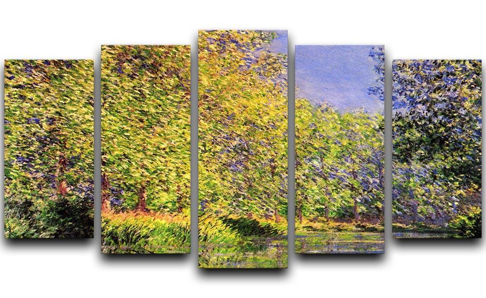 A bend of the Epte Giverny by Monet 5 Split Panel Canvas  - Canvas Art Rocks - 1