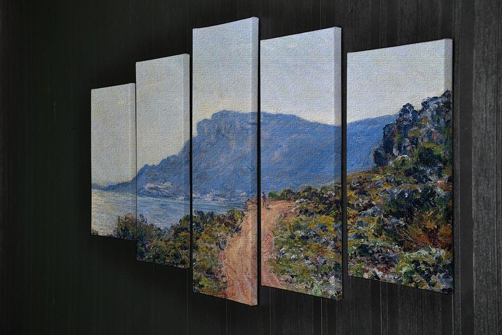A coastal view with a bay by Monet 5 Split Panel Canvas - Canvas Art Rocks - 2